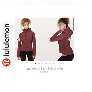 BNWT Lululemon Extra Mile Jacket. Burgundy. Sz 12